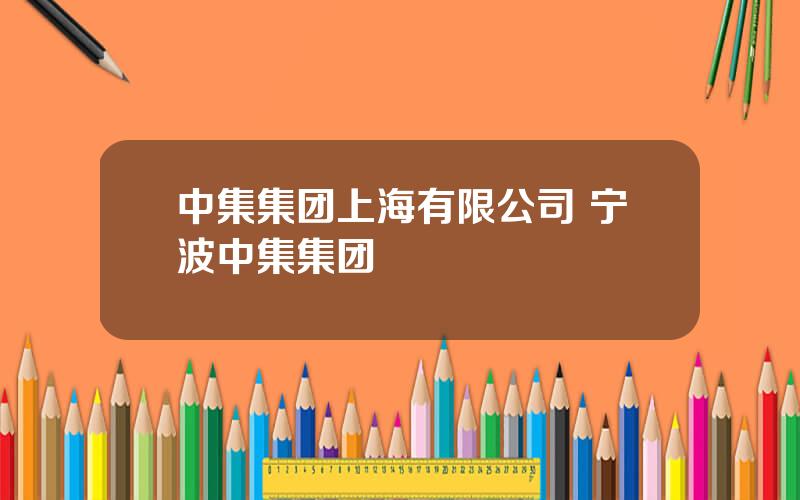 中集集团上海有限公司 宁波中集集团